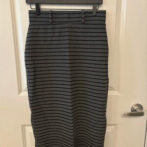 Women's grey and black striped maxi pencil skirt size M